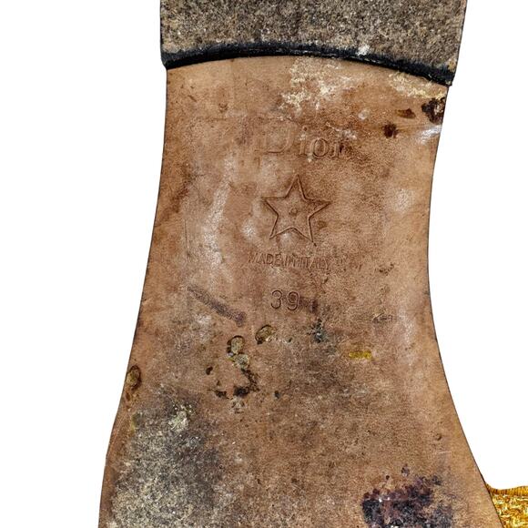 Christian Dior Dway Baobab Lurex Slides Brown Gold Embroidered Mules Size EU 39 - Picture 7 of 8